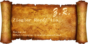 Ziegler Rozália névjegykártya